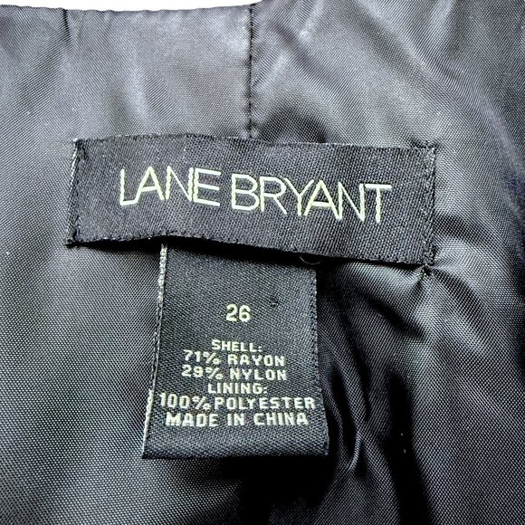 Lane Bryant Velvet Swing Jacket Plus Size 26 Black Evening Blazer 3/4 Sleeve - Picture 7 of 10